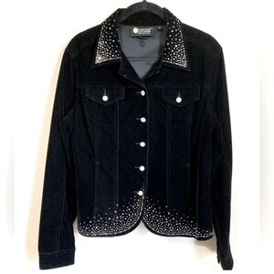 Christine Alexander Black Velvet Jacket Blazer Size Small